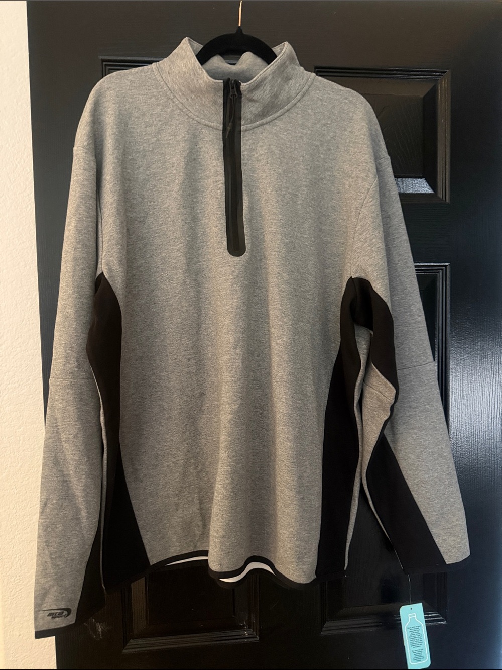 MTA Sport Gray and Black Zip-Up Sweater